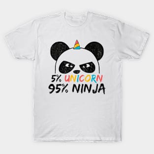 5% Unicorn 95% Ninja birthday gift T-Shirt